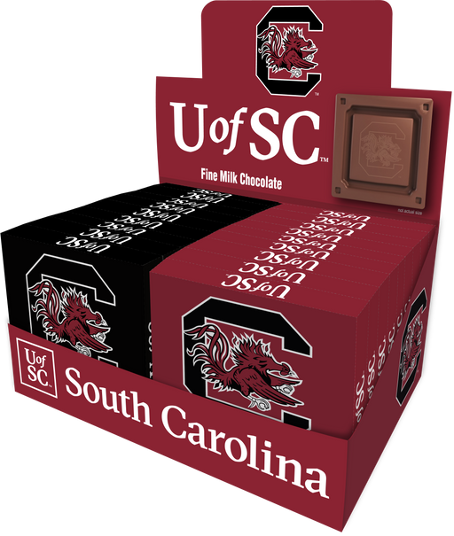 South Carolina Gamecocks Embossed Chocolate Bar (18ct Counter Display)