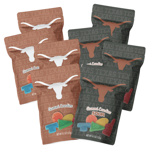 Texas Longhorns Candy Gummies Mix - Sweet and Sour (8 bags)