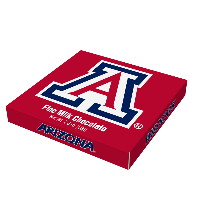 Arizona Wildcats embossed chocolate bar packaging