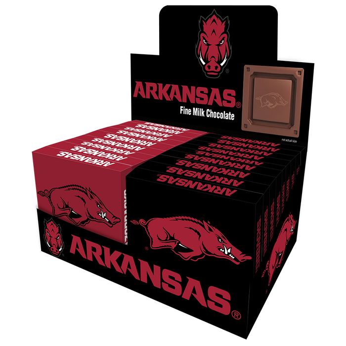 Arkansas Razorbacks Embossed Chocolate Bar (18ct Counter Display)