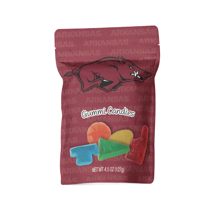 Arkansas Razorbacks Candy Gummies Mix - Sweet and Sour (8 bags)