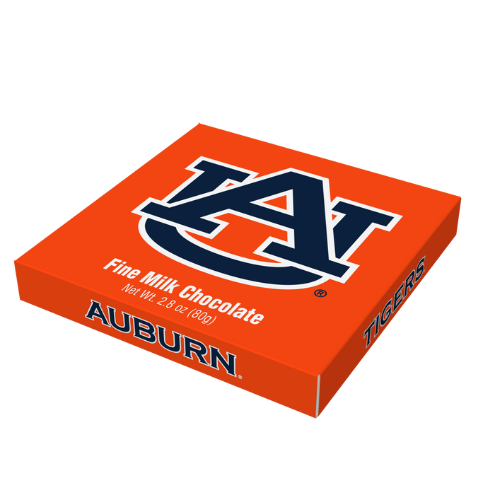 Auburn Tigers embossed chocolate bar packaging