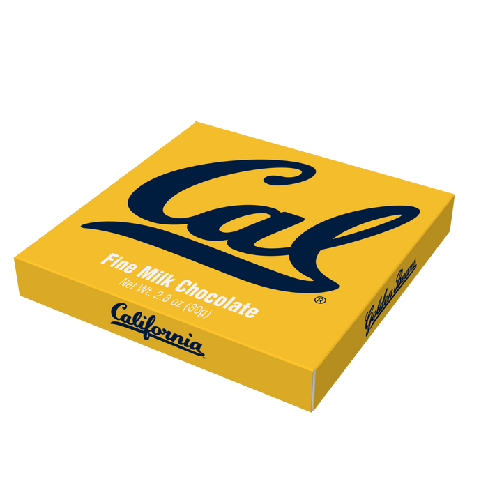 California Golden Bears embossed chocolate bar packaging