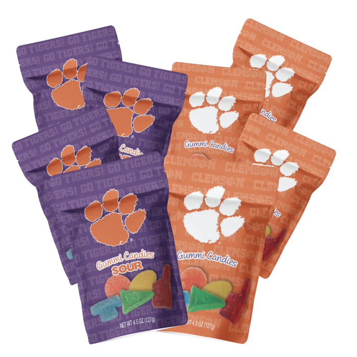 Clemson Tigers Candy Gummies Mix - Sweet and Sour (8 bags)
