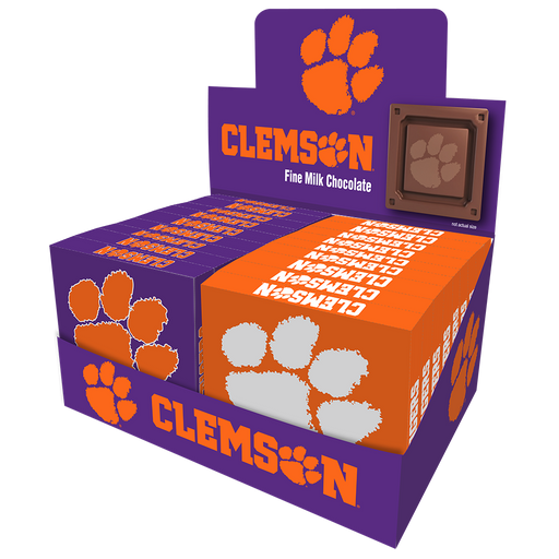 Clemson Tigers Embossed Chocolate Bar (18ct Counter Display)