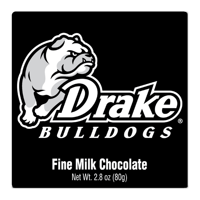 Drake Bulldogs embossed chocolate bar packaging