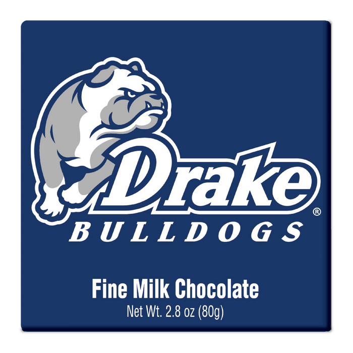 Drake Bulldogs embossed chocolate bar packaging