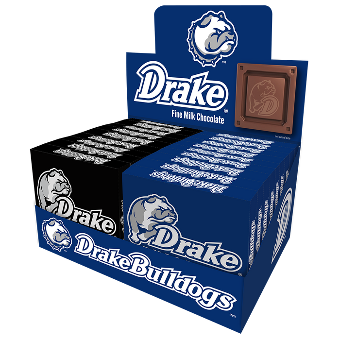 Drake Bulldogs Embossed Chocolate Bar (18ct Counter Display)