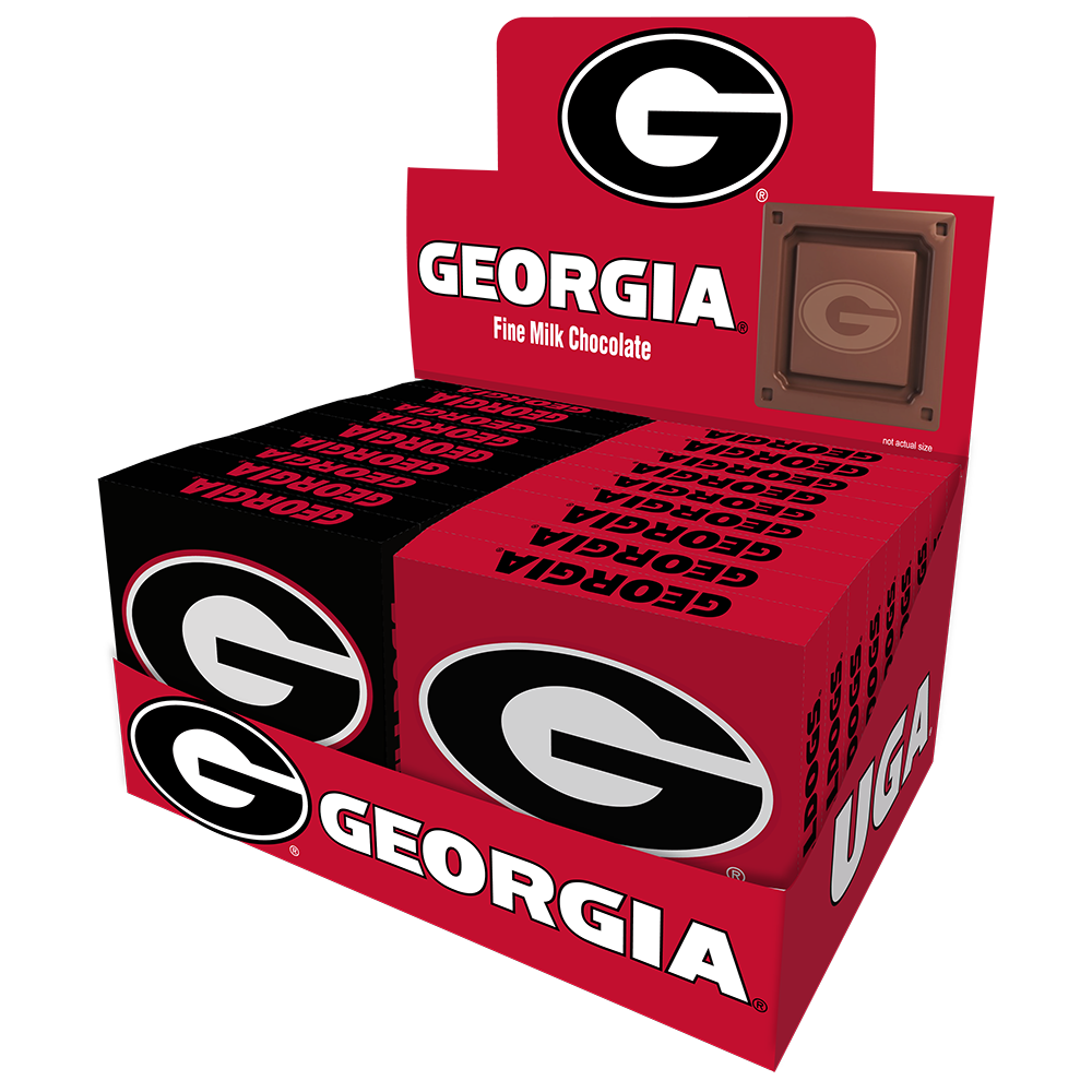 Georgia Bulldogs Embossed Chocolate Bar (18ct Counter Display)