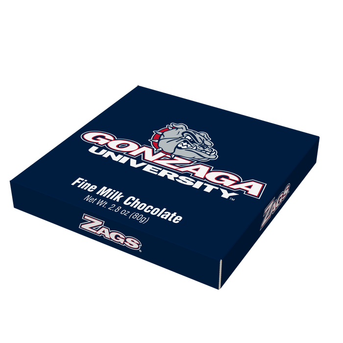Gonzaga Bulldogs embossed chocolate bar packaging