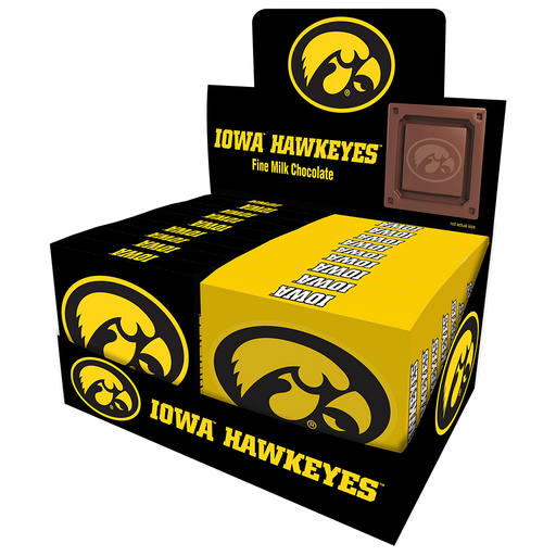 Iowa Hawkeyes Embossed Chocolate Bar (18ct Counter Display)