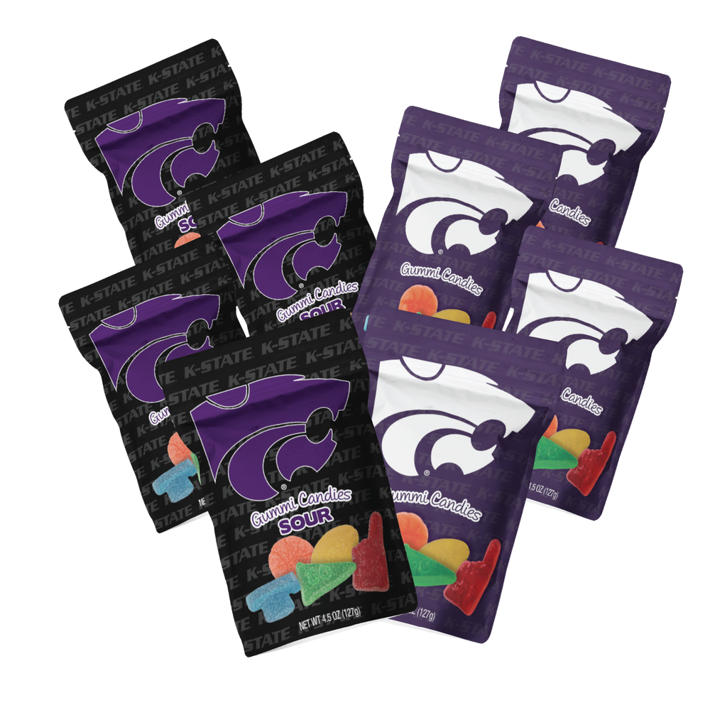 Kansas State Wildcats Candy Gummies Mix - Sweet and Sour (8 bags)