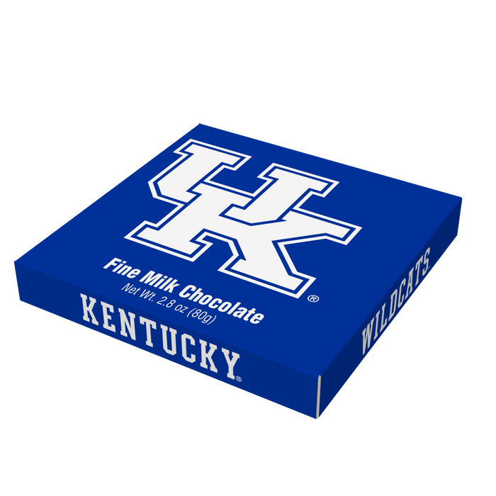 Kentucky Wildcats embossed chocolate bar packaging
