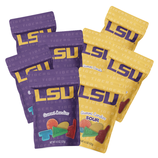 LSU Tigers Candy Gummies Mix - Sweet and Sour (8 bags)