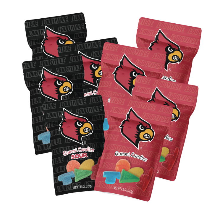 Louisville Cardinals Candy Gummies Mix - Sweet and Sour (8 bags)