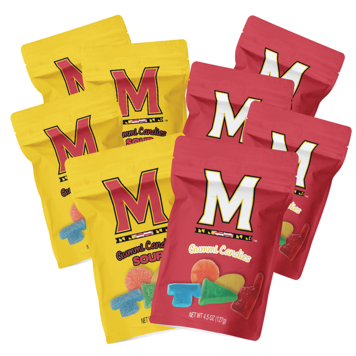 Maryland Terrapins Candy Gummies Mix - Sweet and Sour (8 bags)