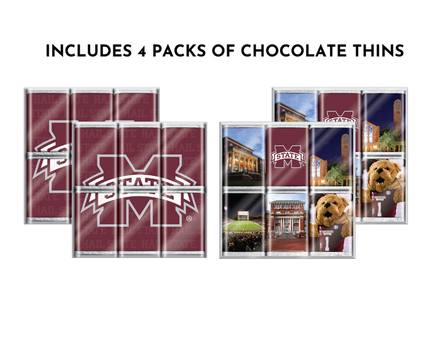 Mississippi State Bulldogs Thins Chocolate Pack (4 Piece)