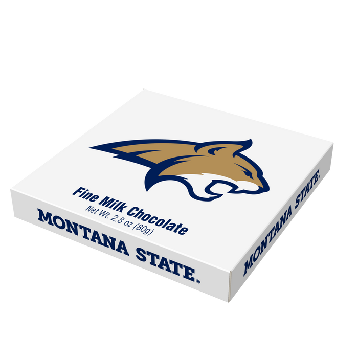 Montana State Bobcats embossed chocolate bar packaging
