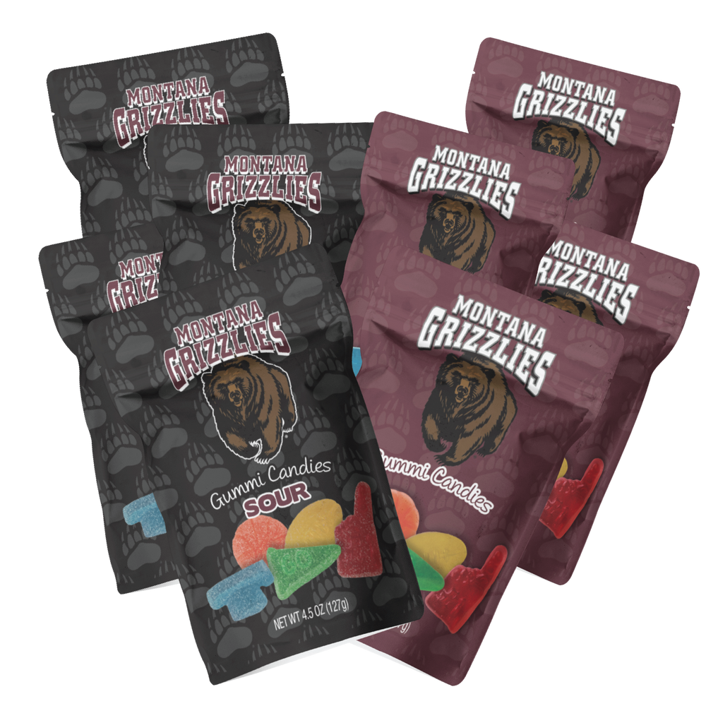 Montana Grizzlies Candy Gummies Mix - Sweet and Sour (8 bags)