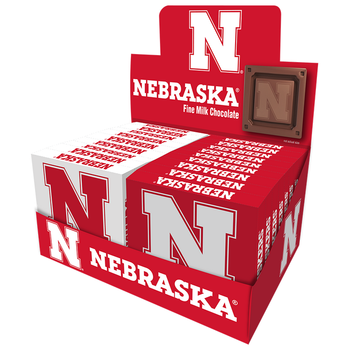 Nebraska Cornhuskers Embossed Chocolate Bar (18ct Counter Display)