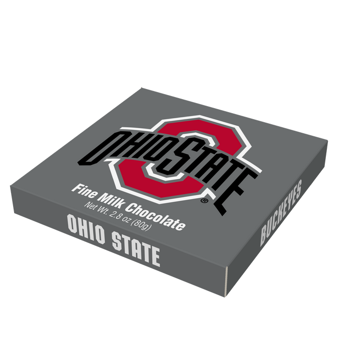 Ohio State Buckeyes embossed chocolate bar packaging