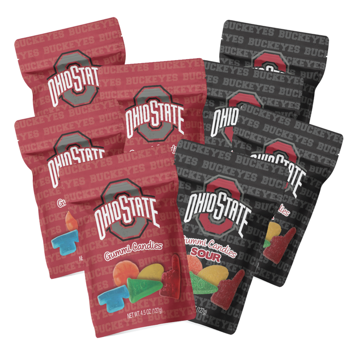Ohio State Buckeyes Candy Gummies Mix - Sweet and Sour (8 bags)