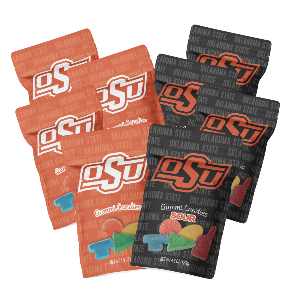 Oklahoma State Cowboys Candy Gummies Mix - Sweet and Sour (8 bags)