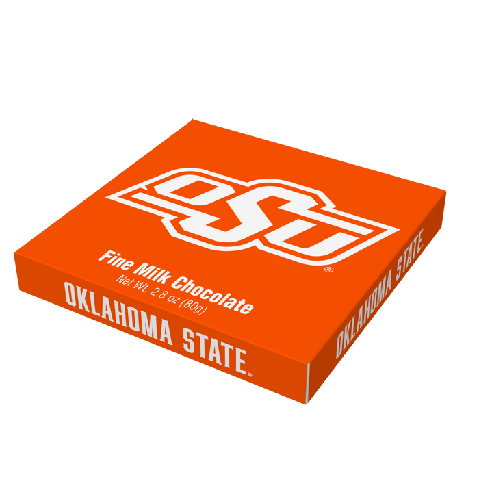Oklahoma State Cowboys embossed chocolate bar packaging