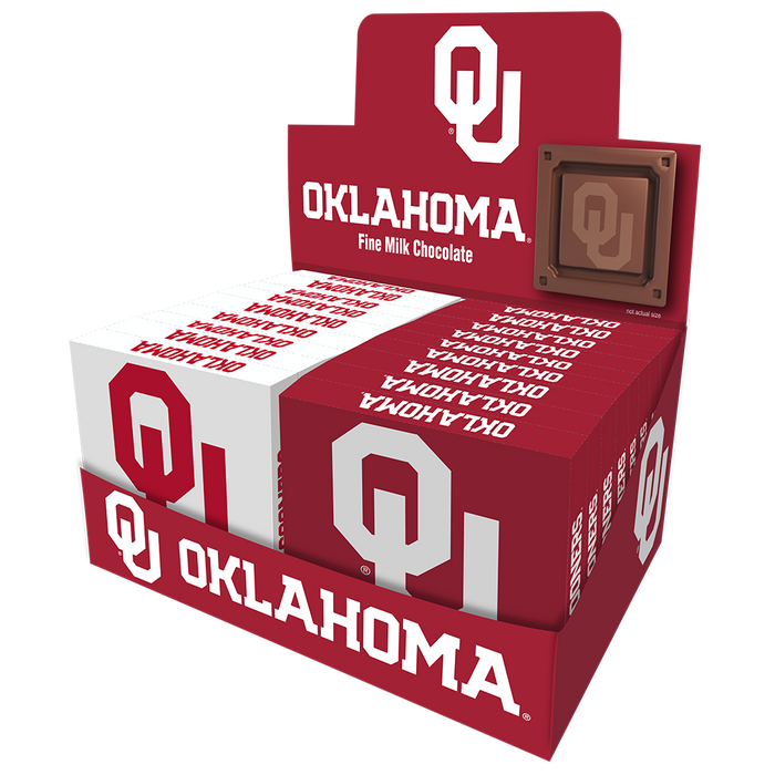 Oklahoma Sooners Embossed Chocolate Bar (18ct Counter Display)