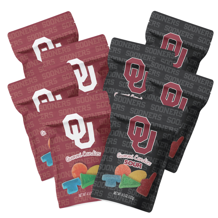Oklahoma  Sooners Candy Gummies Mix - Sweet and Sour (8 bags)