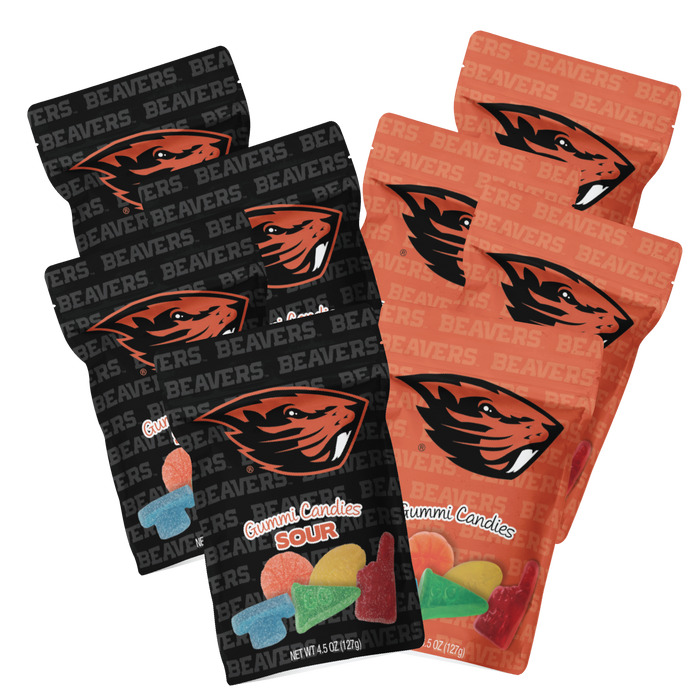 Oregon State Beavers Candy Gummies Mix - Sweet and Sour (8 bags)