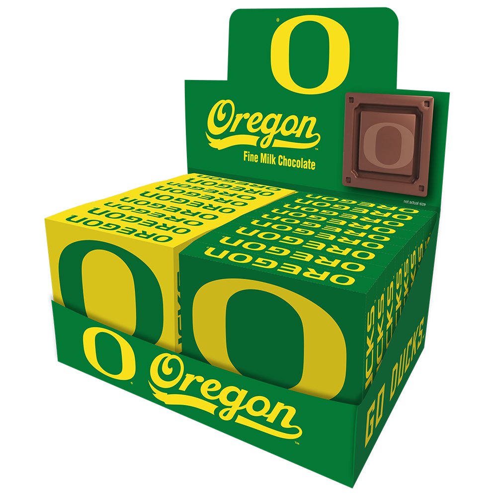 Oregon Ducks Embossed Chocolate Bar (18ct Counter Display)