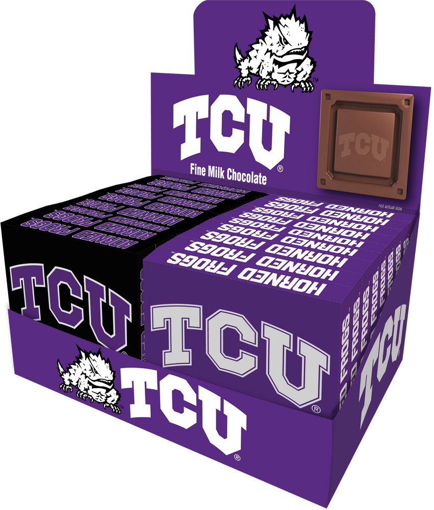TCU Horned Frogs Embossed Chocolate Bar (18ct Counter Display)