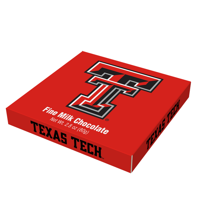 Texas Tech Red Raiders embossed chocolate bar packaging