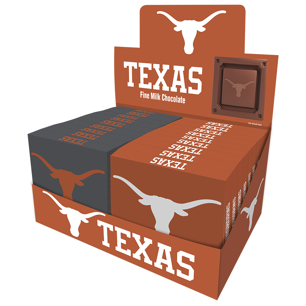 Texas Longhorns Embossed Chocolate Bar (18ct Counter Display)