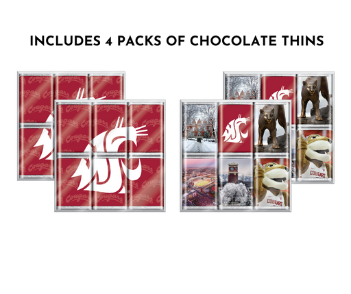 Washington State Cougars Thins Chocolate Pack (4 Piece)
