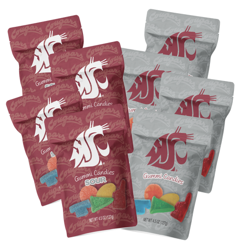 Washington State Cougars Candy Gummies Mix - Sweet and Sour (8 bags)