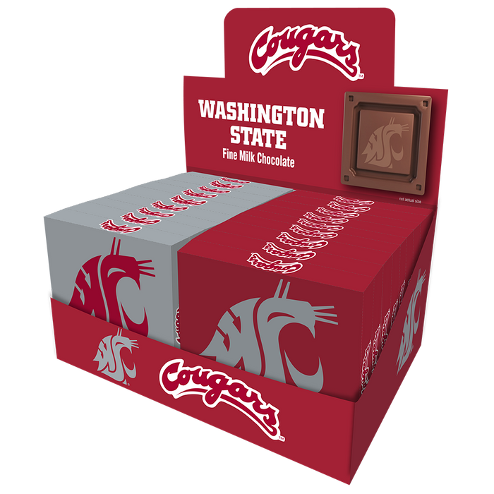 Washington State Cougars Embossed Chocolate Bar (18ct Counter Display)