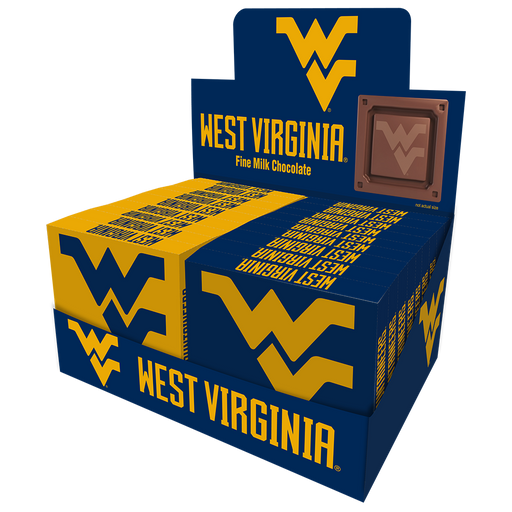 West Virginia Mountaineers Embossed Chocolate Bar (18ct Counter Display)