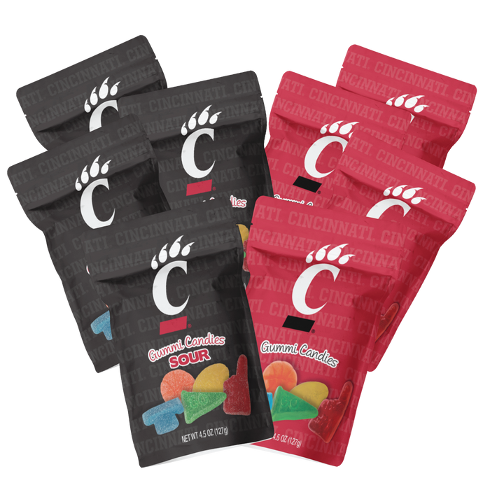 Cincinnati Bearcats Candy Gummies Mix - Sweet and Sour (8 bags)