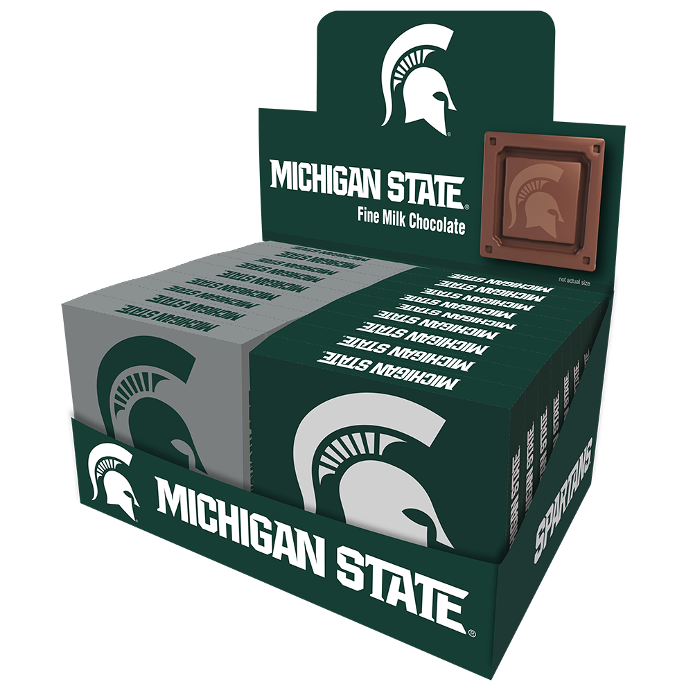 Michigan State Spartans Embossed Chocolate Bar (18ct counter display)