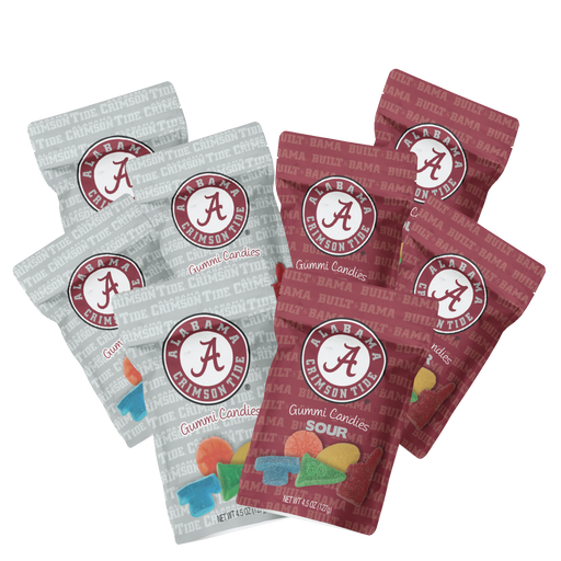 Alabama Crimson Tide Candy Gummies Mix - Sweet and Sour (8 bags)